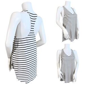 Tart Collections Racerback Black & White Stripe Tank SZ M $99
